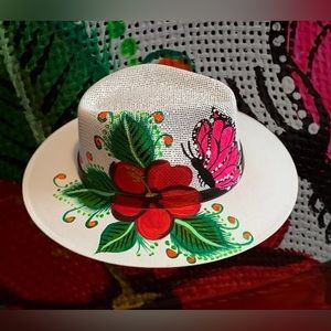 Red Flower Summer Hat